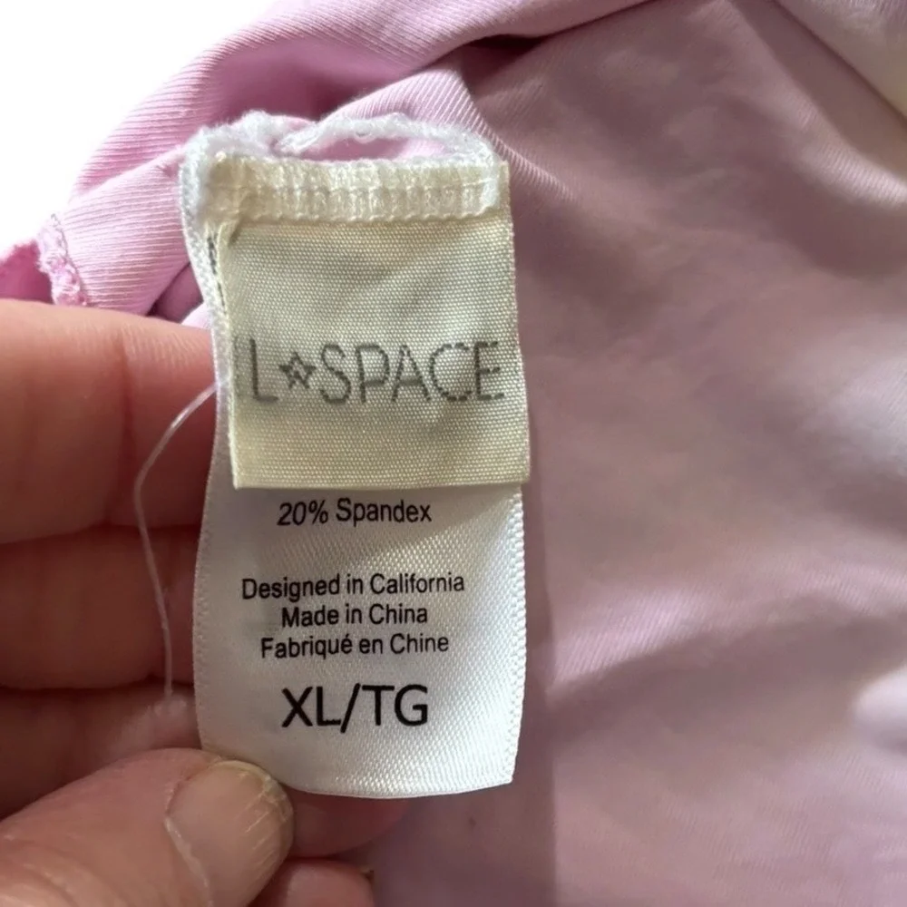 L*Space Women's Tie Dye Scoop‎ Neck Bikini Top Multicolor Pastel XLarge NWOT